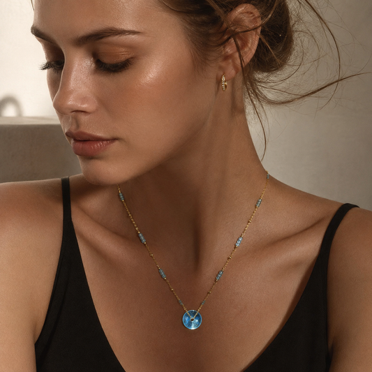 Ocean Serenity | Aquamarine Peace Pendant | USA 14k Gold Filled